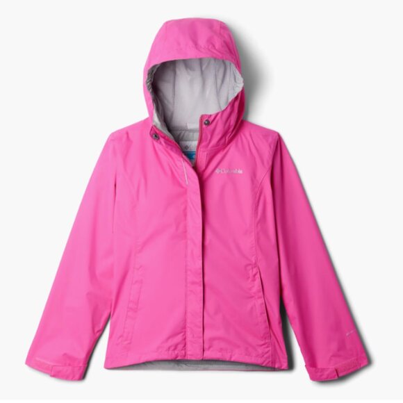 Columbia Girls Medium Arcadia Jacket Pink Hood Mesh Lining Waterproof NWT - Picture 6 of 9